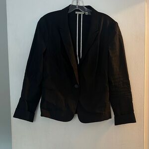 Halogen Classic Black Women's Linen Blazer